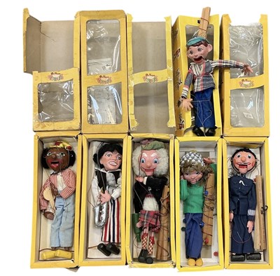 Lot 440 - PELHAM PUPPETS; six assorted boxed puppets...