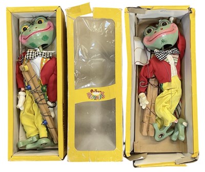 Lot 471 - PELHAM PUPPETS; two boxed frog puppets,...