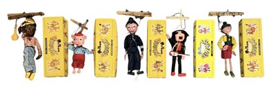Lot 450 - PELHAM PUPPETS; five assorted boxed puppets...