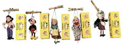 Lot 451 - PELHAM PUPPETS; five assorted boxed puppets...