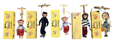 Lot 452 - PELHAM PUPPETS; five assorted boxed puppets...