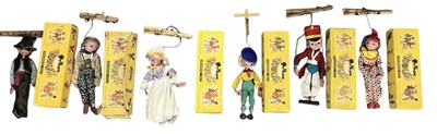 Lot 428 - PELHAM PUPPETS; five assorted boxed puppets,...
