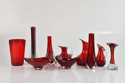Lot 111 - WHITEFRIARS; a collection of glass, decorated...