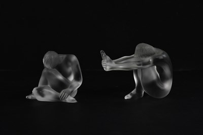 Lot 70 - LALIQUE, FRANCE; two frosted glass models of...