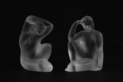 Lot 71 - LALIQUE, FRANCE; two frosted glass...