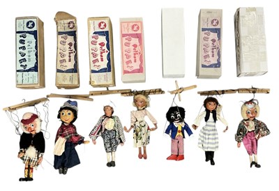 Lot 430 - PELHAM PUPPETS; seven assorted boxed puppets...
