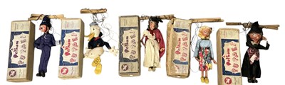Lot 445 - PELHAM PUPPETS; five assorted boxed puppets,...