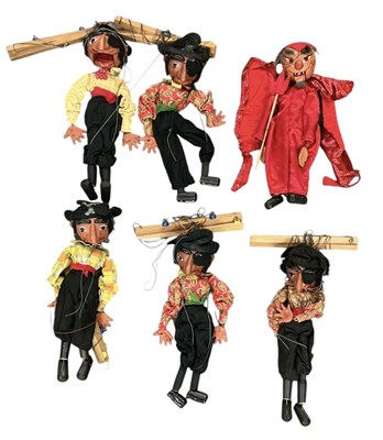 Lot 462 - PELHAM PUPPETS; six ventriloquist puppets, all...