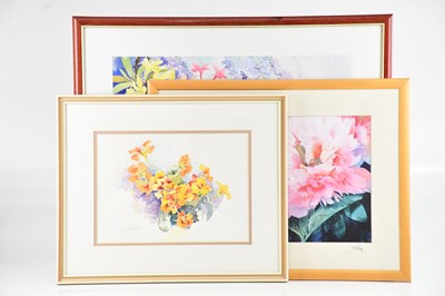 Lot 1768 - GILLIAN FRENCH; two floral watercolours, both...