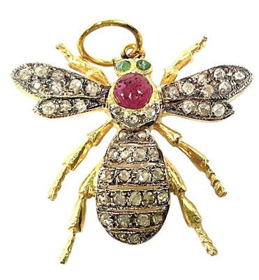 Lot 388 - A silver and silver gilt rose cut diamond ruby...