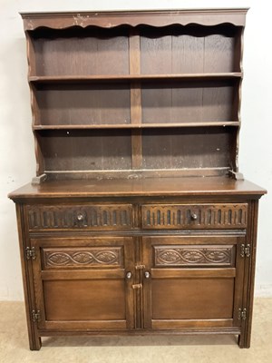 Lot 788 - A reproduction two piece Welsh dresser by...