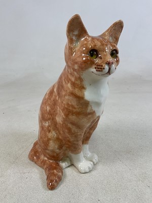 Lot 183 - WINSTANLEY POTTERY; a ginger cat model in...