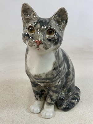 Lot 184 - WINSTANLEY POTTERY; a models of a grey cat in...