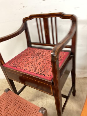 Lot 789 - A collection of chairs and stools to include a...