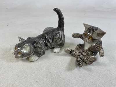 Lot 187 - WINSTANLEY POTTERY; two kitten models, one in...