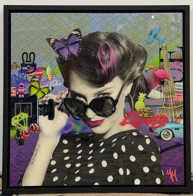 Lot 169 - MISS MASH; an original mixed media, 'J'Adore...