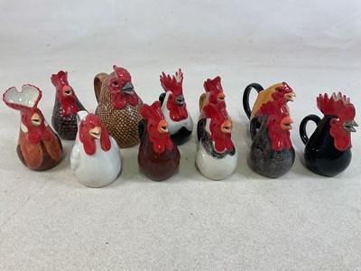 Lot 195 - QUAIL POTTERY; a collection of eleven rooster...