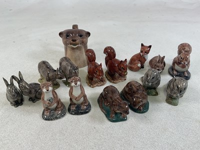 Lot 201 - QUAIL POTTERY; six cruets in the form of wild...