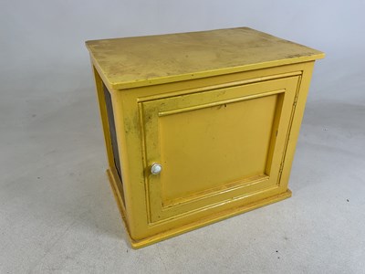 Lot 519 - A painted wooden meat safe with metal grill to...