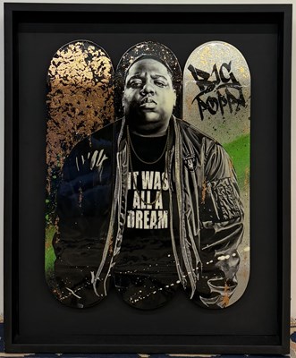 Lot 158 - MR SLY; mixed media on skateboards art...