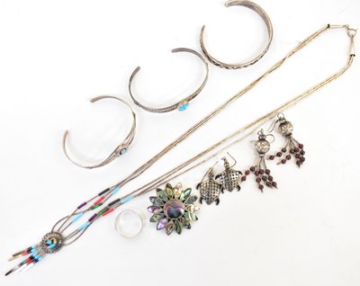 Lot 731 - A group of 925 silver jewellery comprising a...