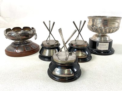Lot 345 - A sterling silver pedestal bowl, engraved...