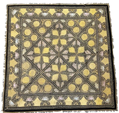 Lot 1061 - An early 20th century Indian embroidered woven...