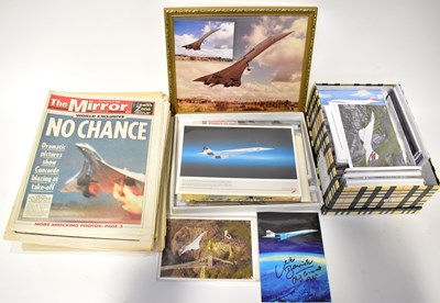 Lot 283 - CONCORDE; a quantity of newspapers featuring...