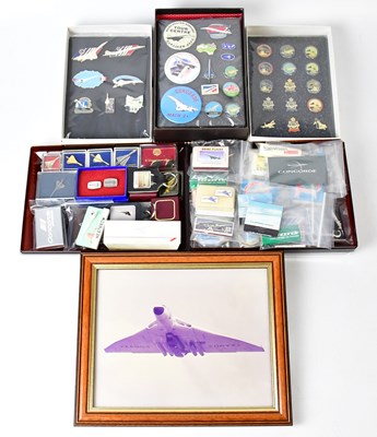 Lot 295 - CONCORDE; a collection of pin badges...