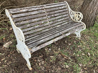 Lot 1223 - A Coalbrookdale style cast iron and wood...