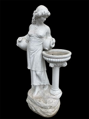 Lot 1151 - A white painted reconstituted stone garden...