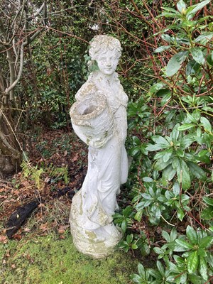 Lot 1232 - A reconstituted stone white painted garden...