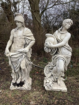 Lot 1228 - A near pair of modern composition garden...