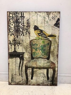 Lot 1717 - A large modern printed panel decorated with...