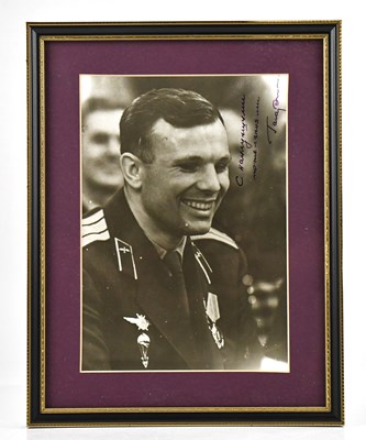 Lot 2188 - SPACE; Yuri Gagarin - a 9 x 7" black and white...