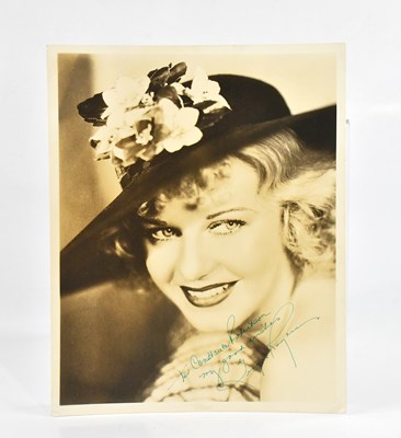 Lot 2205 - GINGER ROGERS; a vintage b&w 10 x 8" photo...