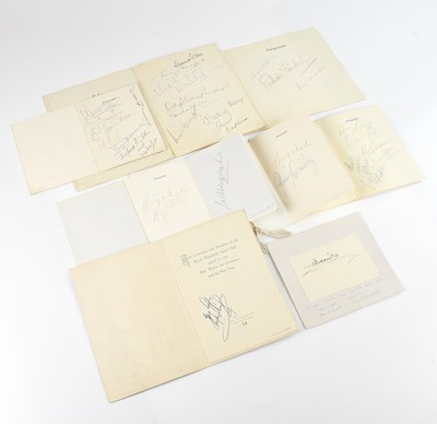 Lot 2246 - ROYALTY; a collection of eight signed menus,...