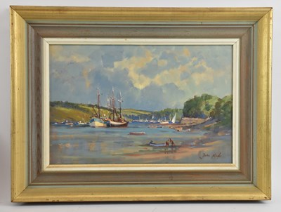 Lot 147 - JOHN NEALE; oil on board, 'A Devon Estuary',...