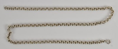 Lot 1356 - A modern sterling silver belcher link necklace,...