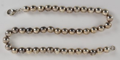 Lot 1346 - A modern 925 silver single strand bead...