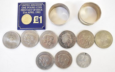Lot 567 - Two hallmarked silver napkin rings, including...