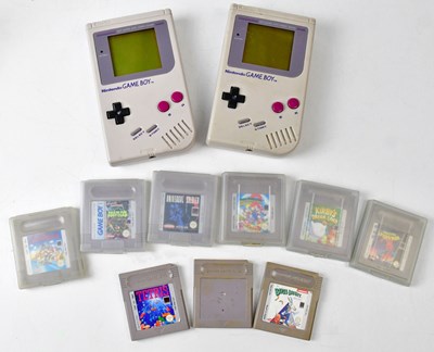 Lot 235 - NINTENDO; two Gameboy hand held consoles, with...