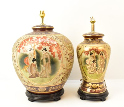 Lot 110 - Two modern reproduction Japanese table lamps,...