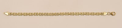 Lot 1467 - A 9ct yellow gold bracelet with 'X' links,...