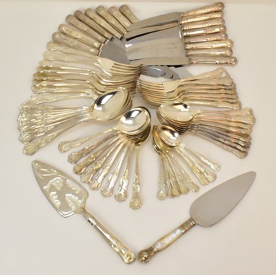 Lot 550 - Sixty-four pieces of silver-plated Kings...