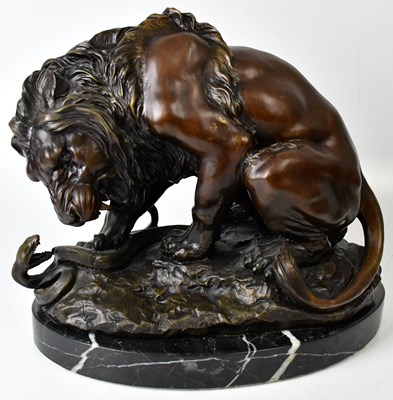 Lot 204 - AFTER ANTOINE-LOUIS BARYE; a bronze model of a...