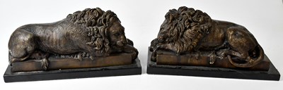 Lot 229 - AFTER ANTONIO CANOVA; a pair of bronze models...