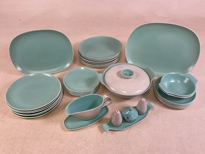 Lot 240 - POOLE POTTERY; a Twintone part dinner service,...