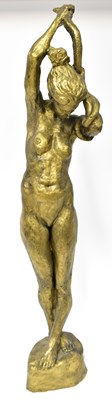 Lot 193 - A plaster figure of a nude lady with a snake...