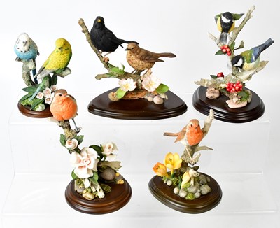 Lot 243 - COUNTRY ARTISTS; five figures of birds...